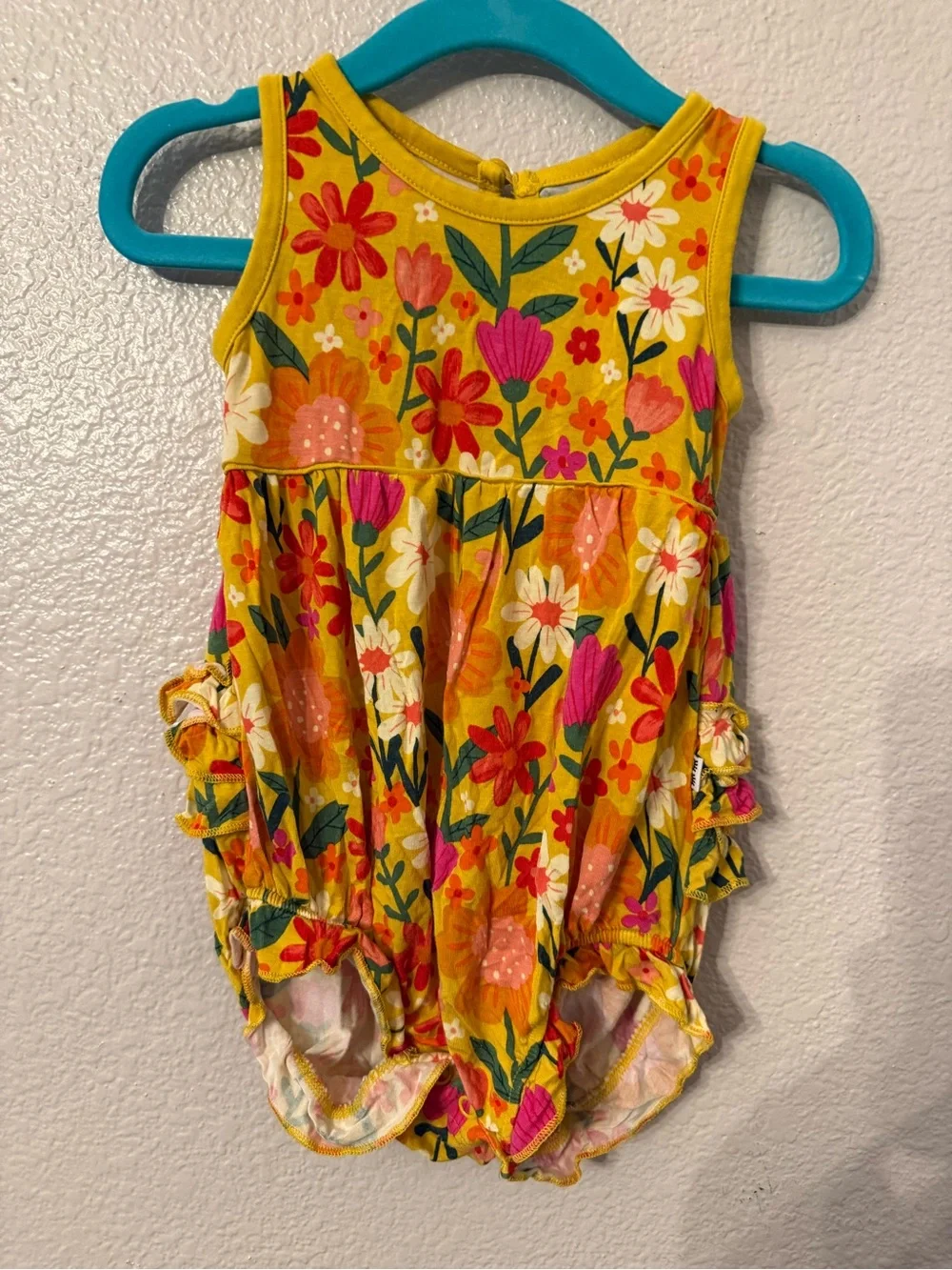 Little Sleepies Yellow Floral Ruffle One-Piece Bodysuit